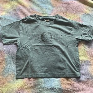 Teal Moon Phase Crop Top